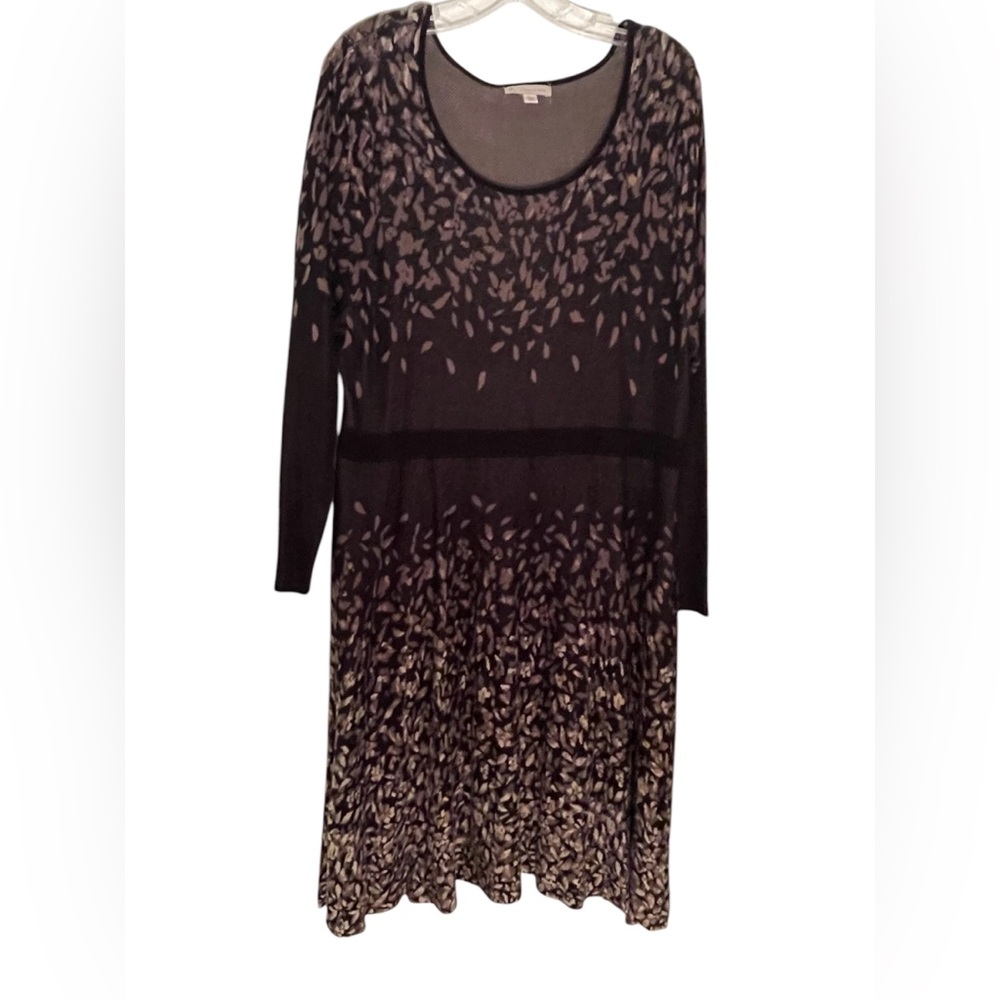 Black and Beige Long Sleeve Dress